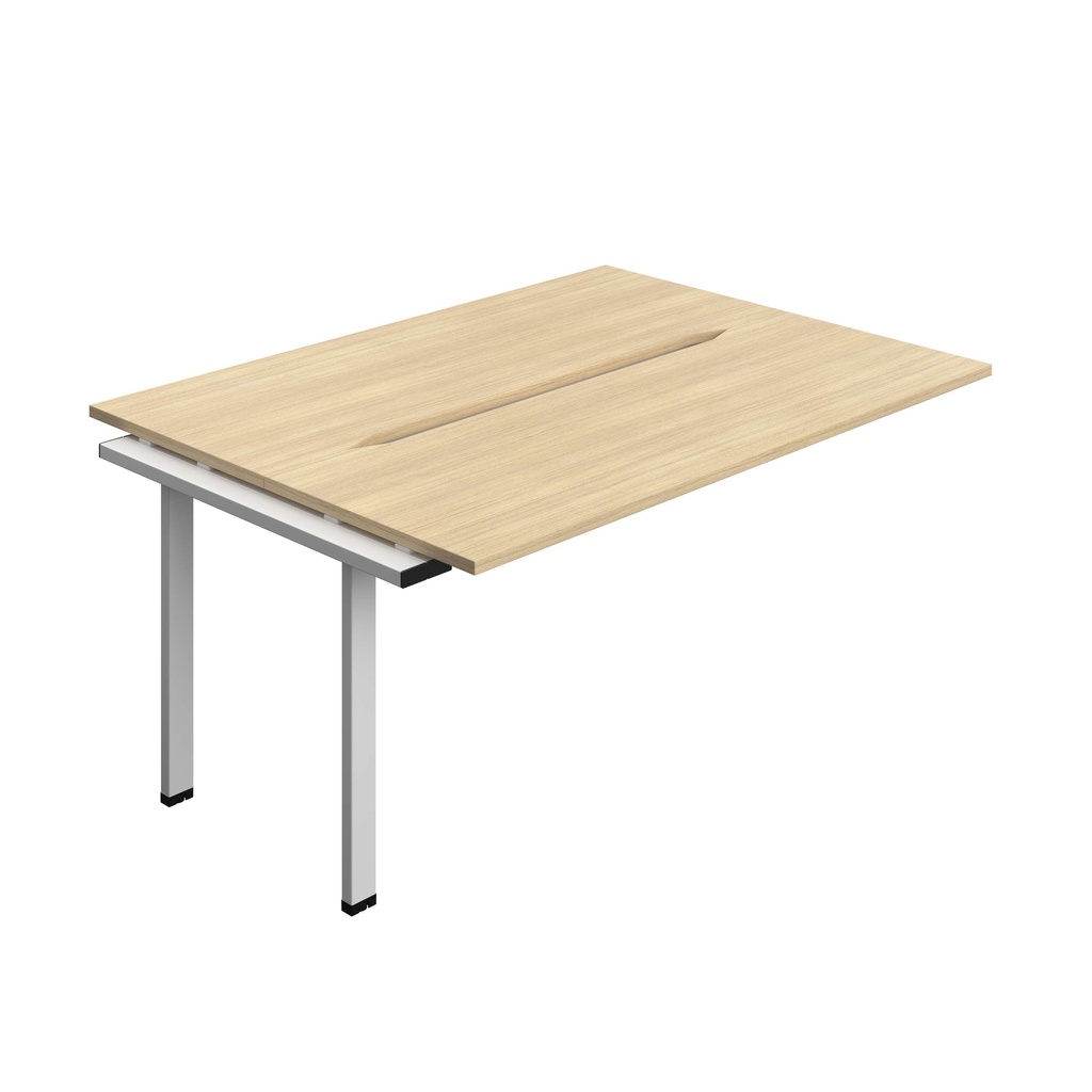 Synergy Bench Extension With Cut Out: 2 Person (Fsc) | 1600 X 700 | Nova Oak/Silver