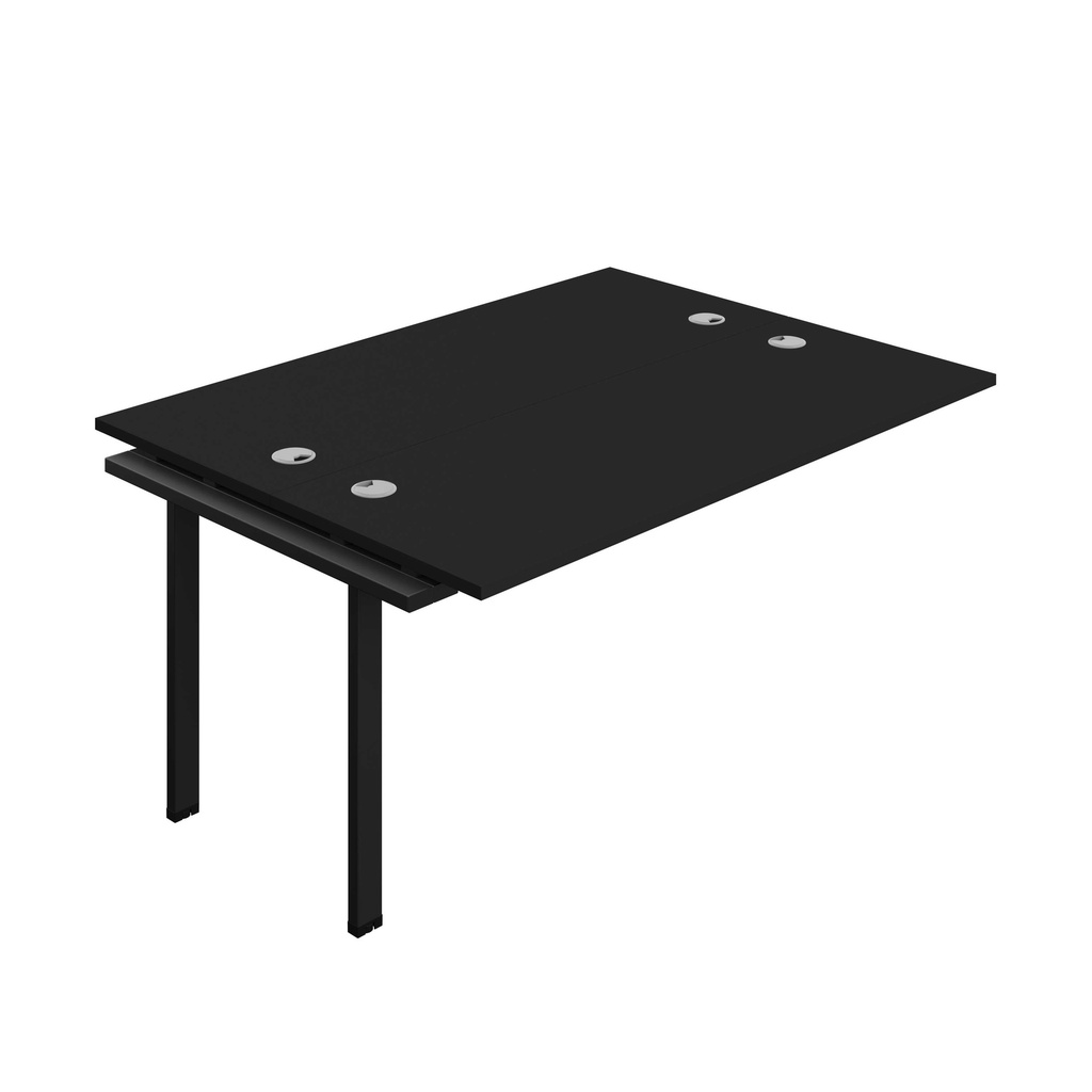 Synergy Bench Extension With Cable Ports: 2 Person (Fsc) | 1600 X 700 | Black/Black