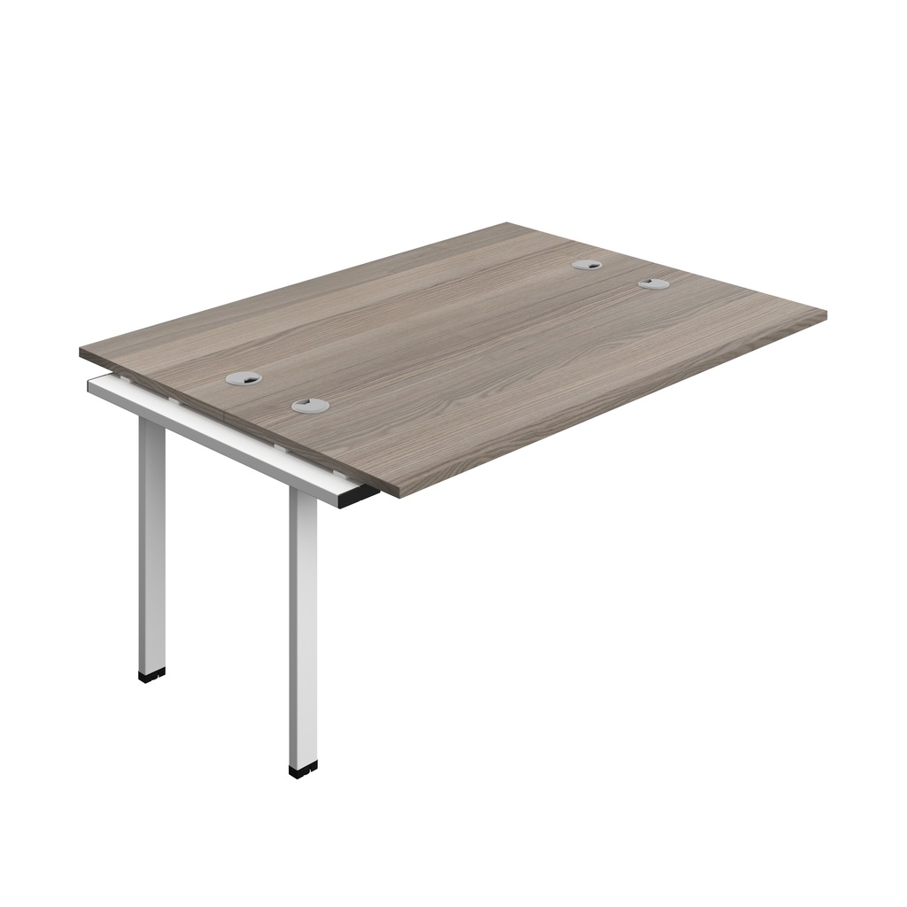 Synergy Bench Extension With Cable Ports: 2 Person (Fsc) | 1600 X 700 | Grey Oak/White