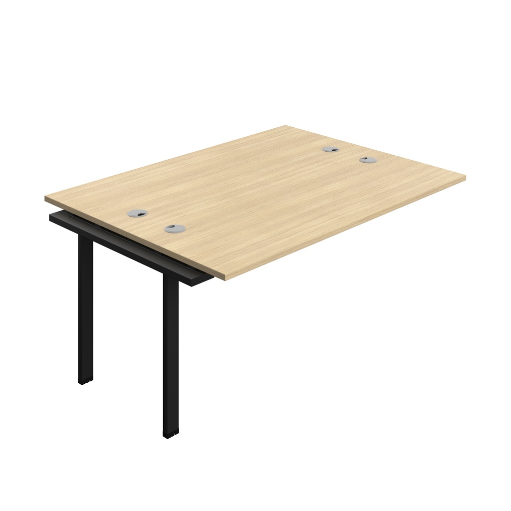 Synergy Bench Extension With Cable Ports: 2 Person (Fsc) | 1600 X 700 | Nova Oak/Black
