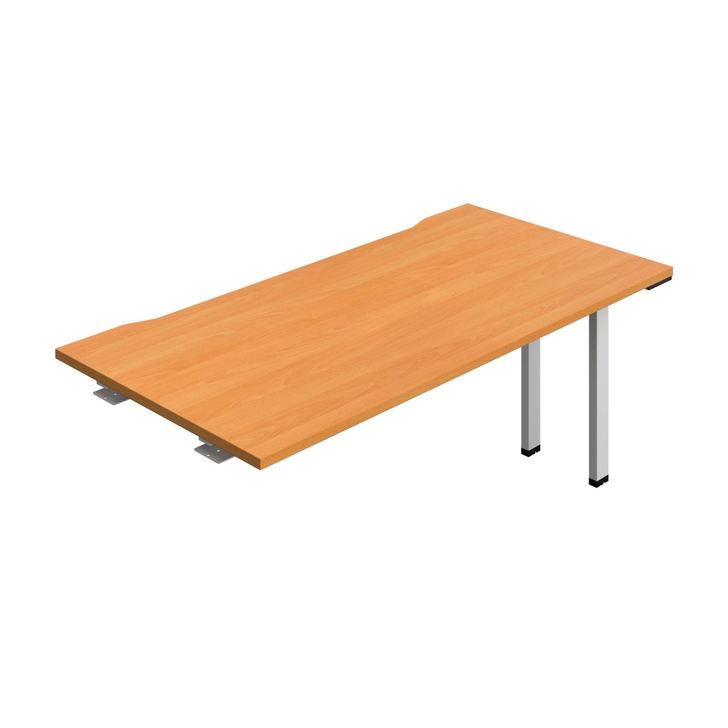 Synergy Bench Extension With Cut Out: 1 Person (Fsc) | 1600 X 800 | Beech/Silver