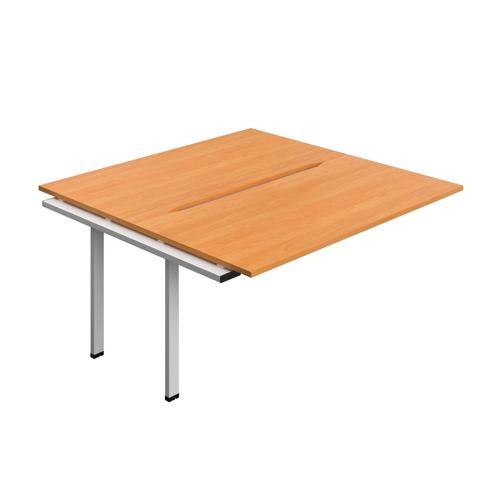 Synergy Bench Extension With Cut Out: 2 Person (Fsc) | 1600 X 800 | Beech/Silver