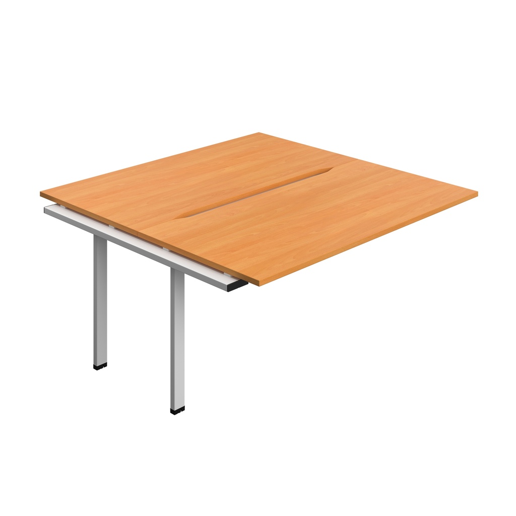 Synergy Bench Extension With Cut Out: 2 Person (Fsc) | 1600 X 800 | Beech/Silver