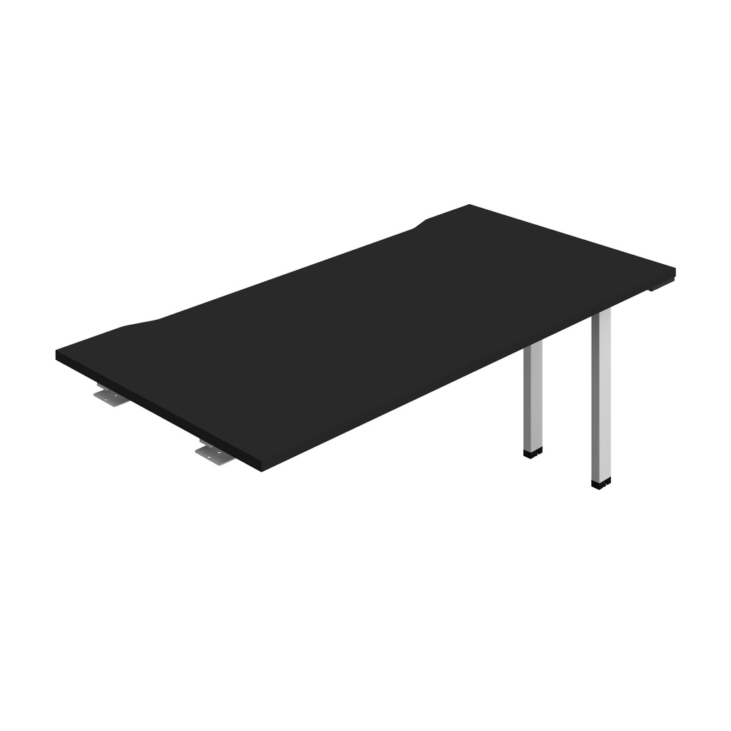 Synergy Bench Extension With Cut Out: 1 Person (Fsc) | 1600 X 800 | Black/Silver