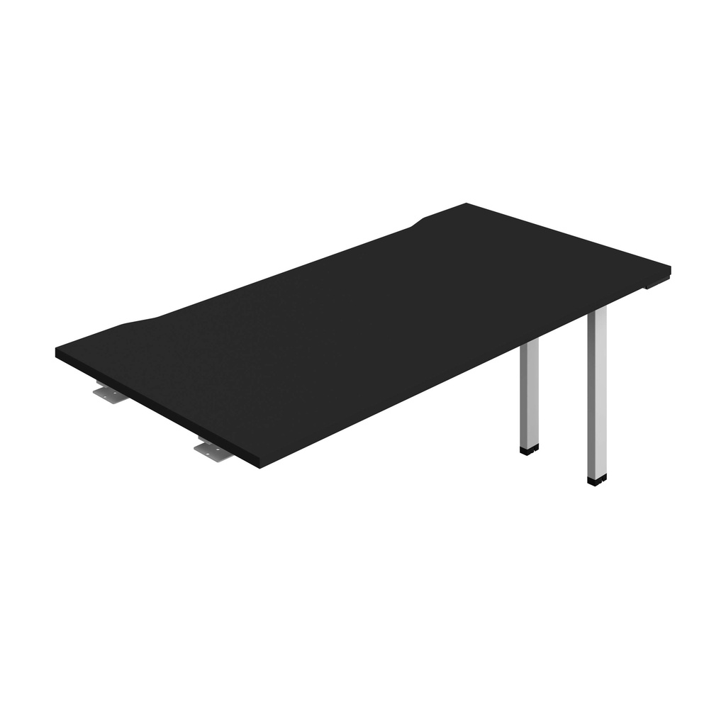 Synergy Bench Extension With Cut Out: 1 Person (Fsc) | 1600 X 800 | Black/Silver