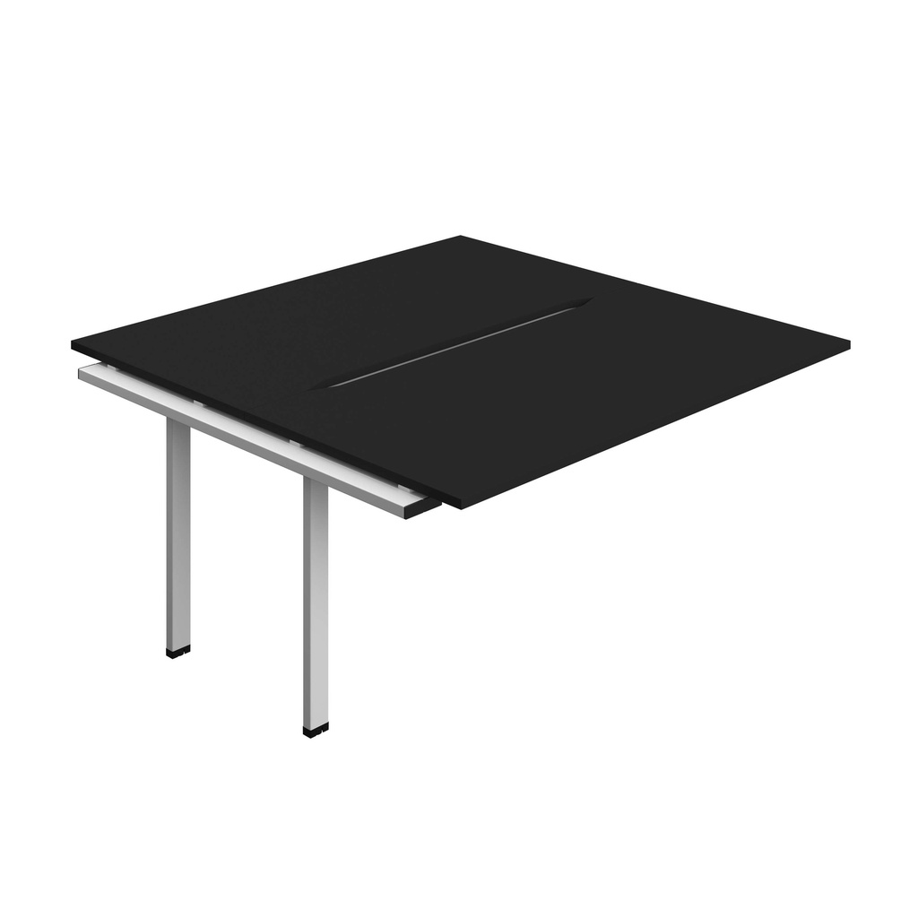 Synergy Bench Extension With Cut Out: 2 Person (Fsc) | 1600 X 800 | Black/Silver