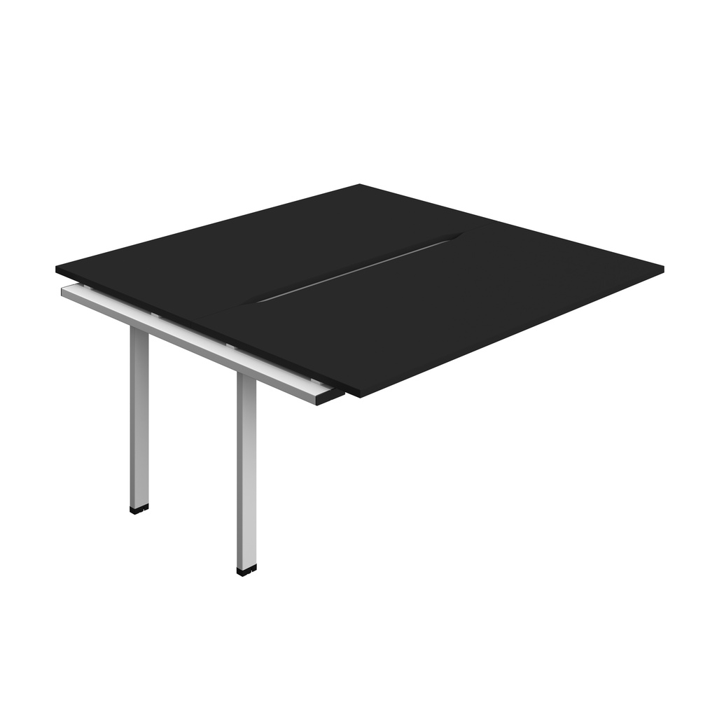 Synergy Bench Extension With Cut Out: 2 Person (Fsc) | 1600 X 800 | Black/Silver