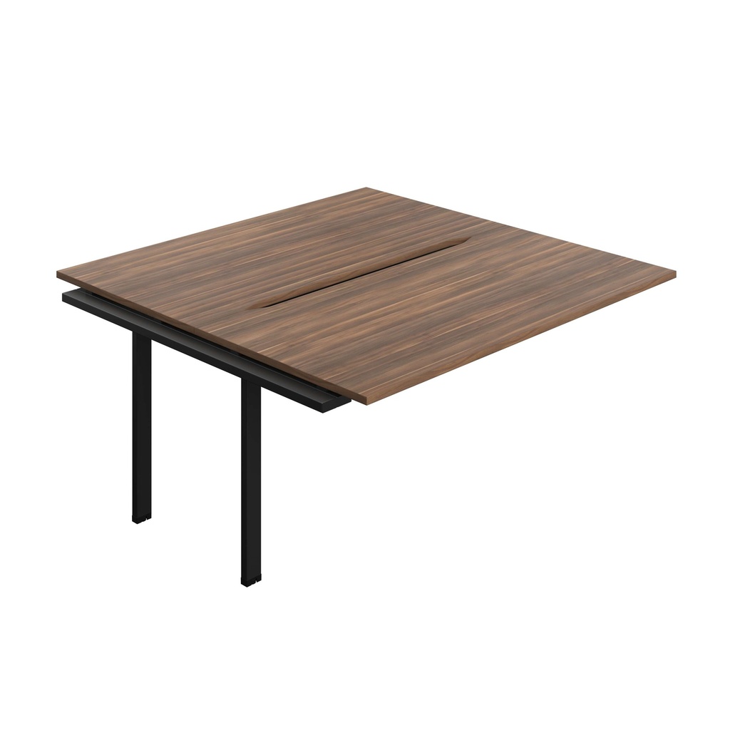 Synergy Bench Extension With Cut Out: 2 Person (Fsc) | 1600 X 800 | Dark Walnut/Black