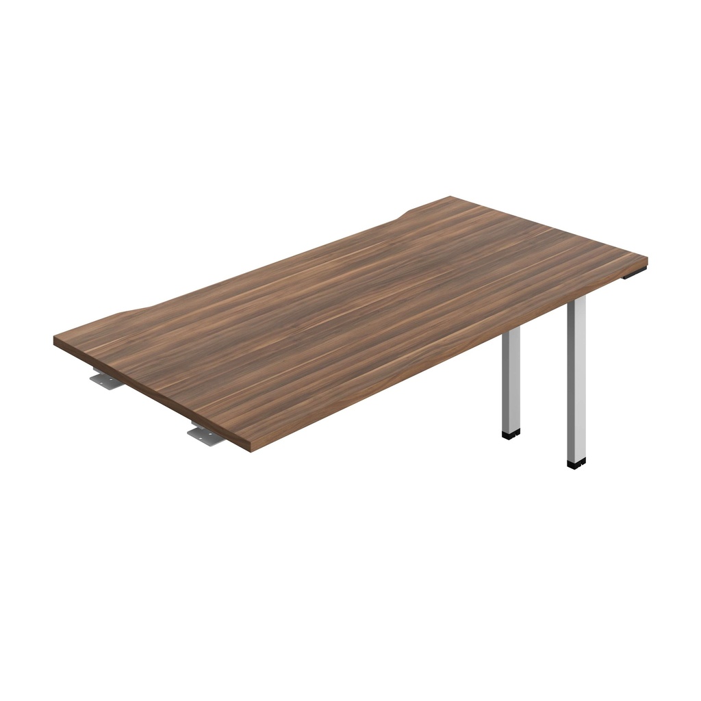 Synergy Bench Extension With Cut Out: 1 Person (Fsc) | 1600 X 800 | Dark Walnut/Silver