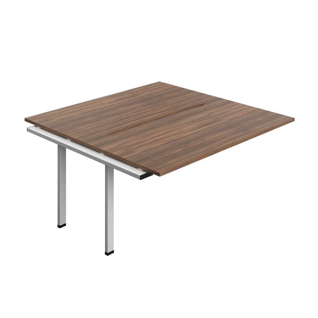 Synergy Bench Extension With Cut Out: 2 Person (Fsc) | 1600 X 800 | Dark Walnut/Silver