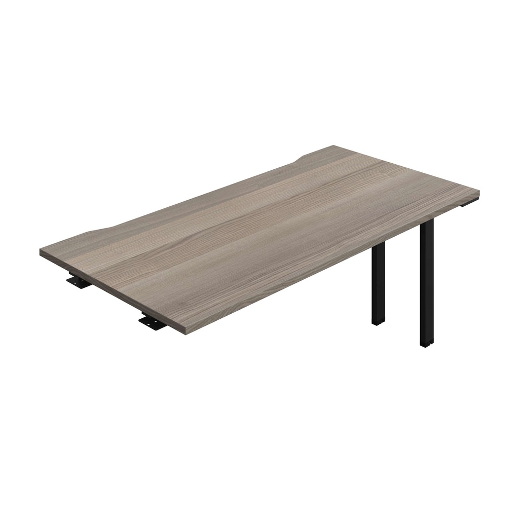 Synergy Bench Extension With Cut Out: 1 Person (Fsc) | 1600 X 800 | Grey Oak/Black