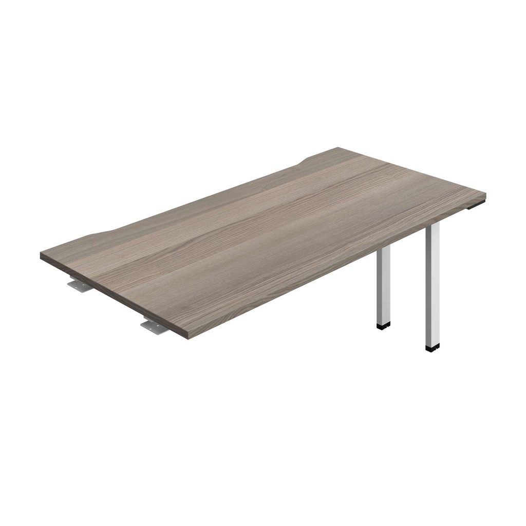 Synergy Bench Extension With Cut Out: 1 Person (Fsc) | 1600 X 800 | Grey Oak/White