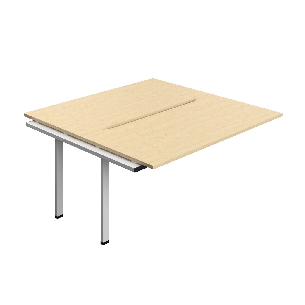 Synergy Bench Extension With Cut Out: 2 Person (Fsc) | 1600 X 800 | Maple/Silver