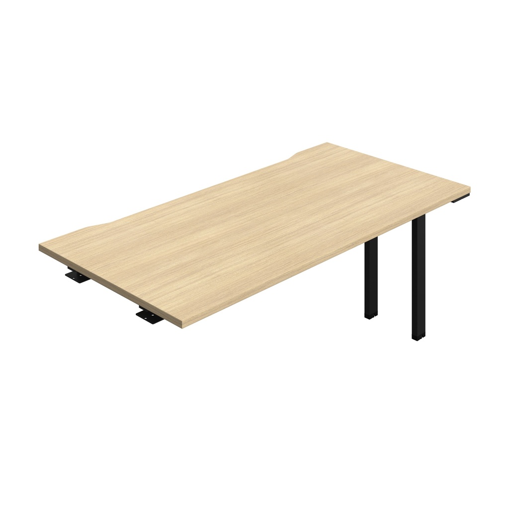 Synergy Bench Extension With Cut Out: 1 Person (Fsc) | 1600 X 800 | Nova Oak/Black