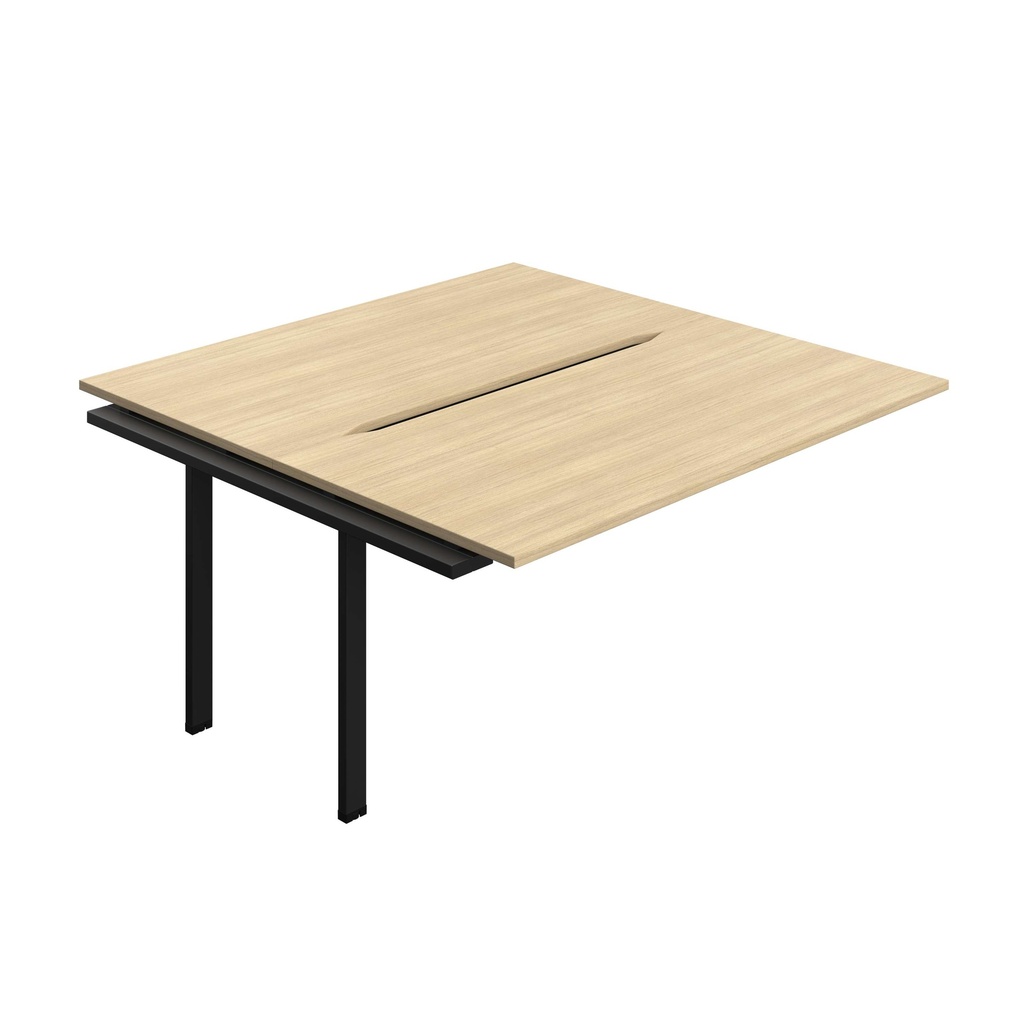 Synergy Bench Extension With Cut Out: 2 Person (Fsc) | 1600 X 800 | Nova Oak/Black