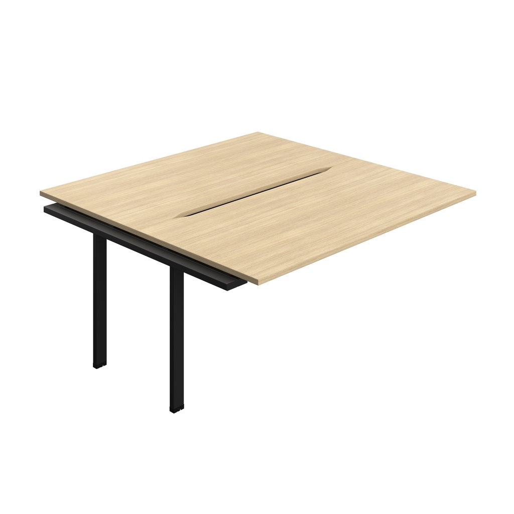 Synergy Bench Extension With Cut Out: 2 Person (Fsc) | 1600 X 800 | Nova Oak/Black