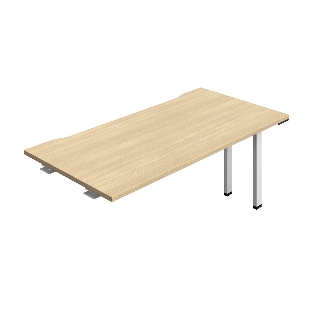 Synergy Bench Extension With Cut Out: 1 Person (Fsc) | 1600 X 800 | Nova Oak/White