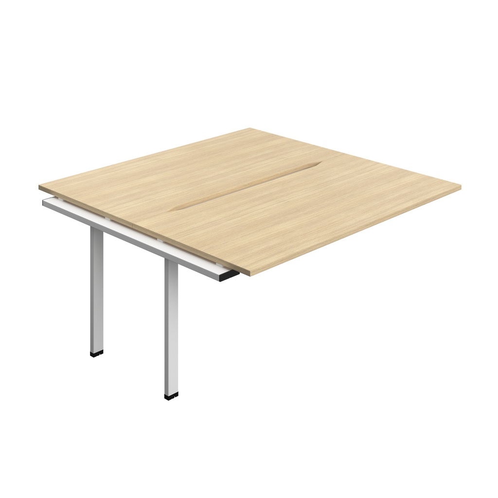 Synergy Bench Extension With Cut Out: 2 Person (Fsc) | 1600 X 800 | Nova Oak/White