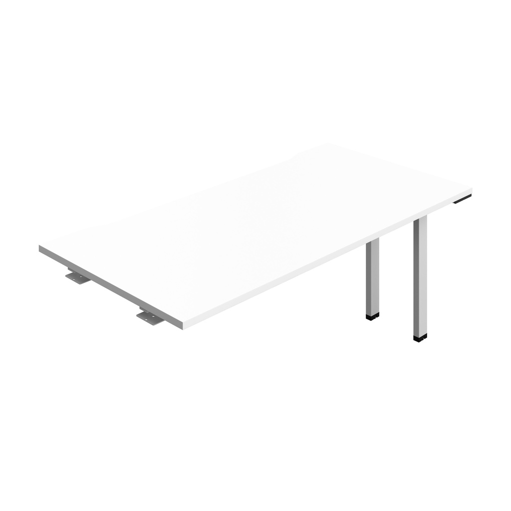 Synergy Bench Extension With Cut Out: 1 Person (Fsc) | 1600 X 800 | White/Silver