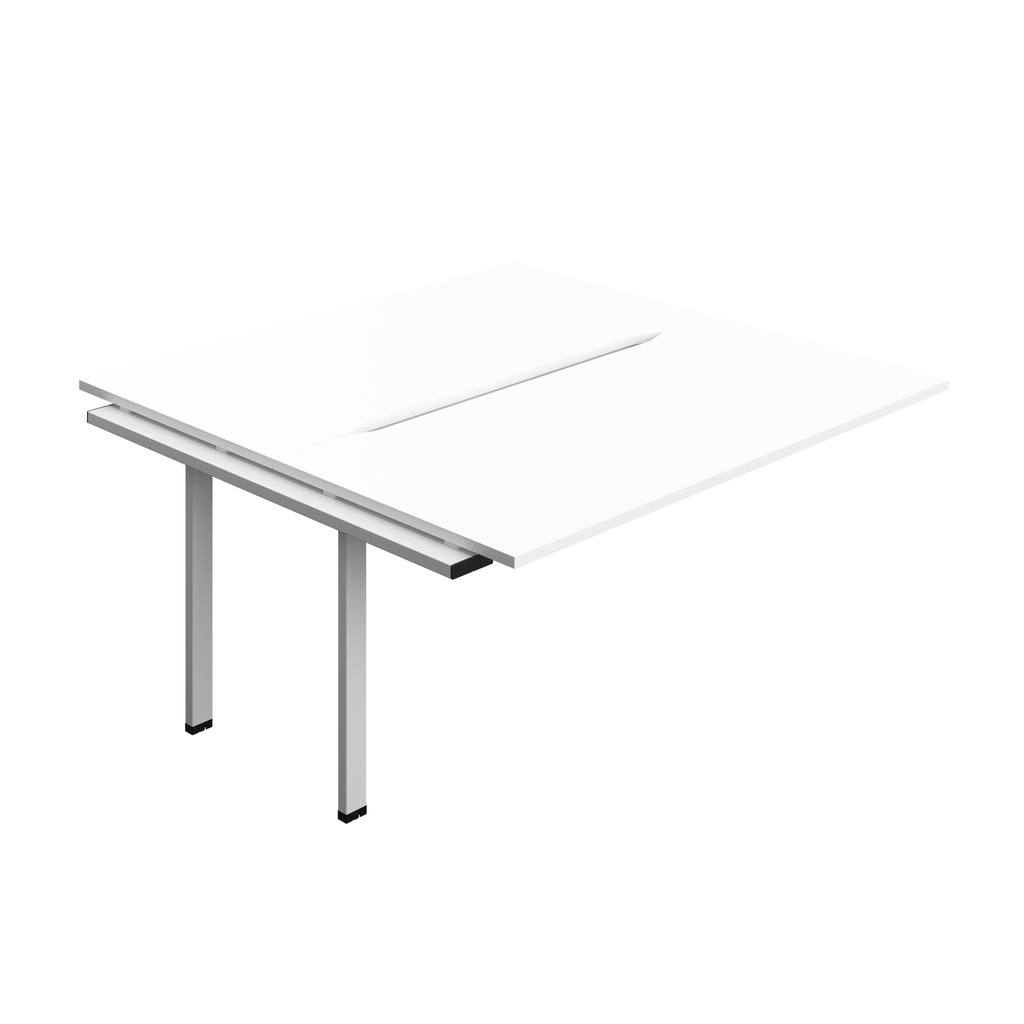 Synergy Bench Extension With Cut Out: 2 Person (Fsc) | 1600 X 800 | White/Silver