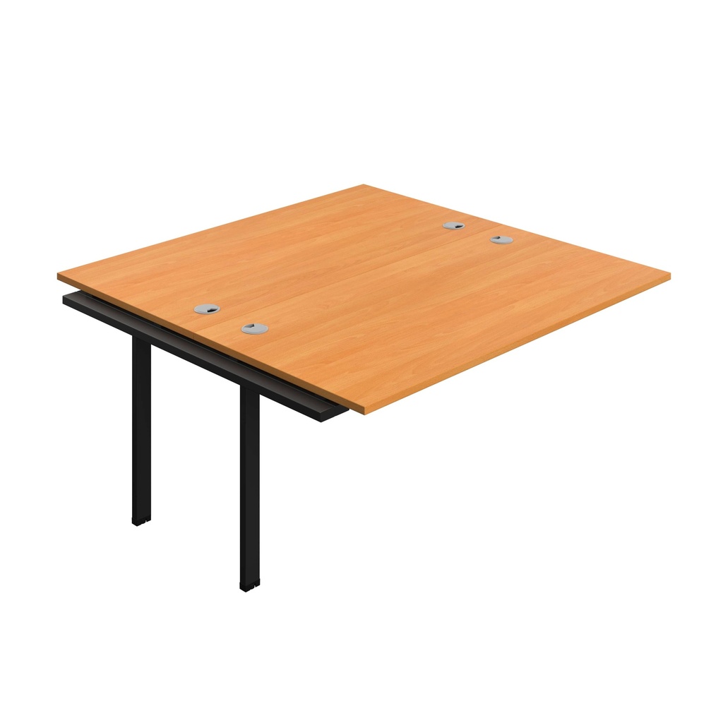 Synergy Bench Extension With Cable Ports: 2 Person (Fsc) | 1600 X 800 | Beech/Black