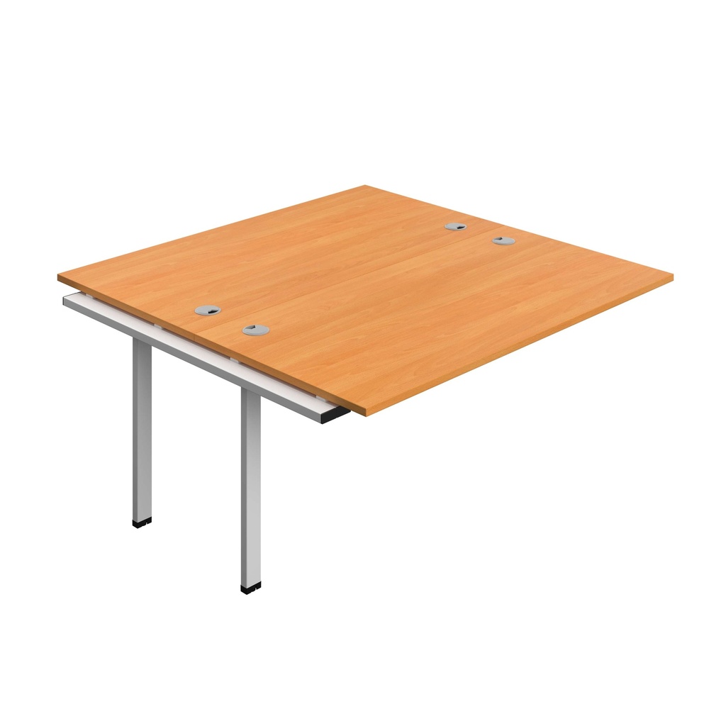 Synergy Bench Extension With Cable Ports: 2 Person (Fsc) | 1600 X 800 | Beech/Silver