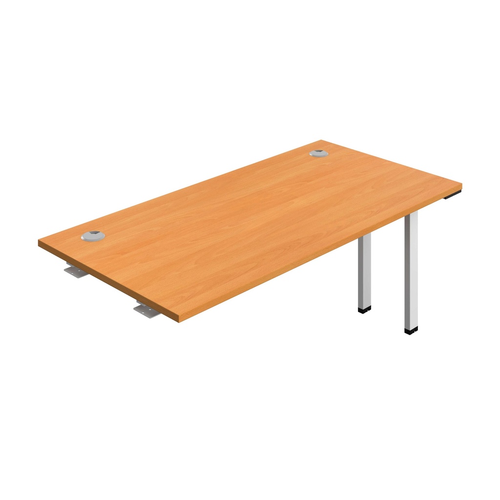 Synergy Bench Extension With Cable Ports: 1 Person (Fsc) | 1600 X 800 | Beech/White
