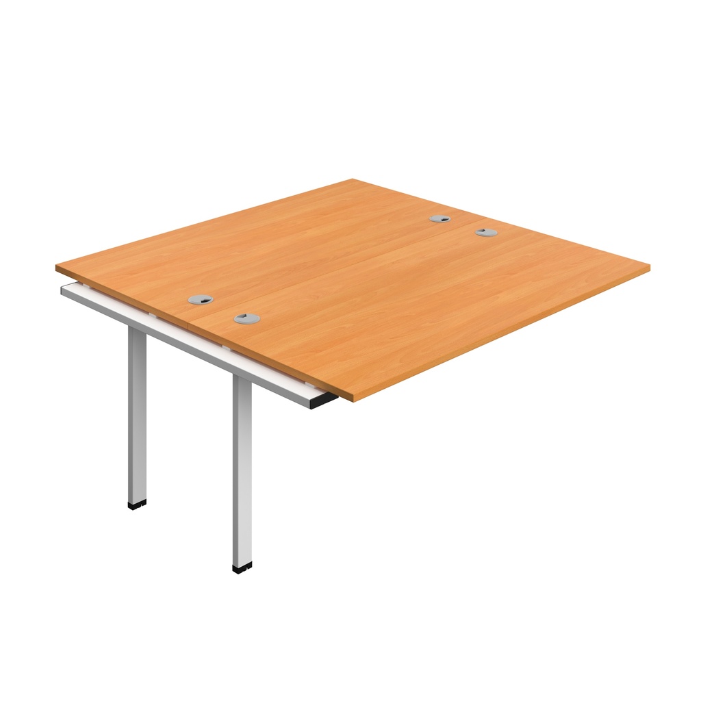 Synergy Bench Extension With Cable Ports: 2 Person (Fsc) | 1600 X 800 | Beech/White