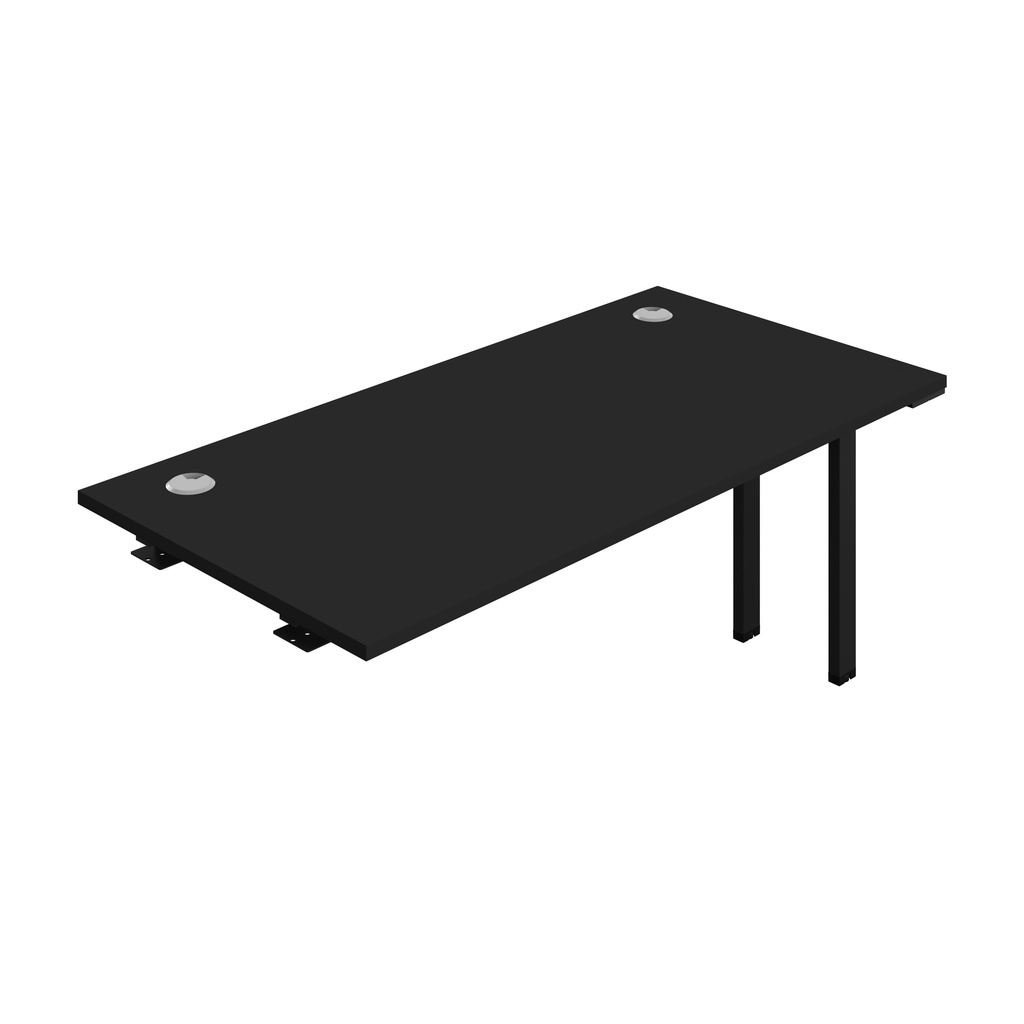 Synergy Bench Extension With Cable Ports: 1 Person (Fsc) | 1600 X 800 | Black/Black