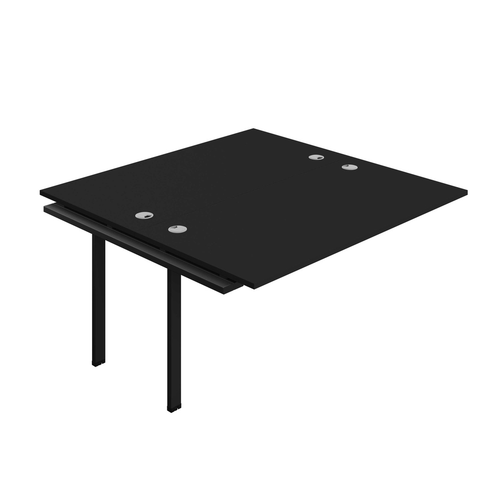 Synergy Bench Extension With Cable Ports: 2 Person (Fsc) | 1600 X 800 | Black/Black