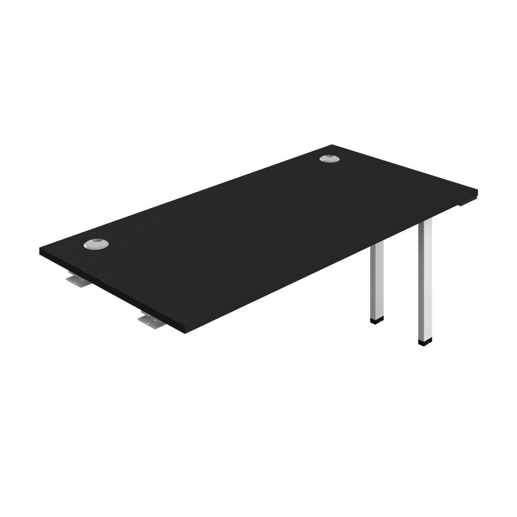 Synergy Bench Extension With Cable Ports: 1 Person (Fsc) | 1600 X 800 | Black/White