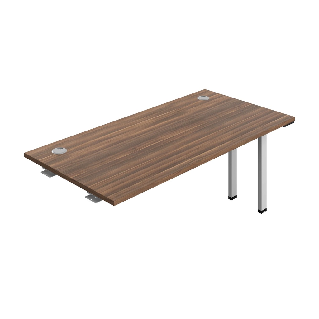 Synergy Bench Extension With Cable Ports: 1 Person (Fsc) | 1600 X 800 | Dark Walnut/Silver