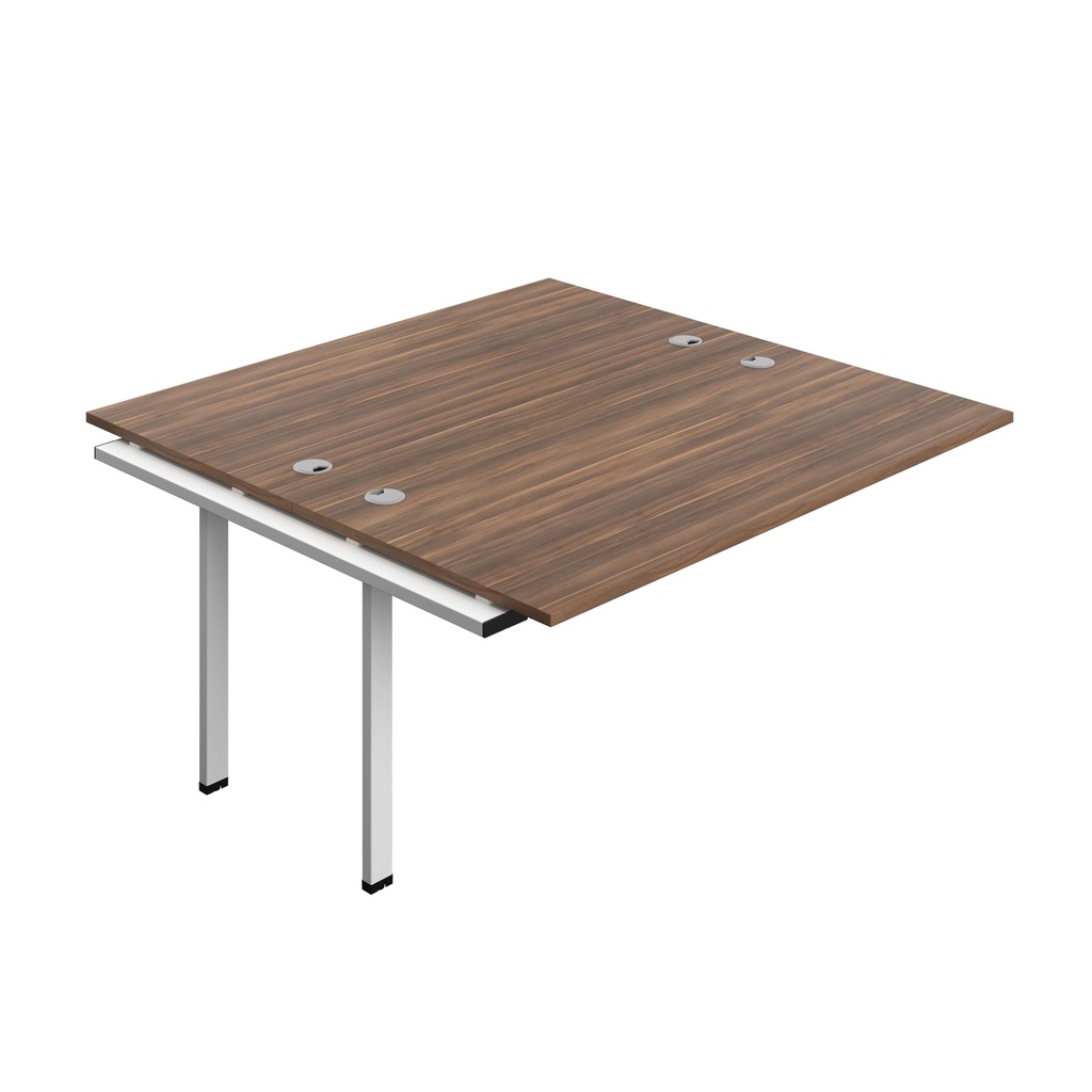 Synergy Bench Extension With Cable Ports: 2 Person (Fsc) | 1600 X 800 | Dark Walnut/White