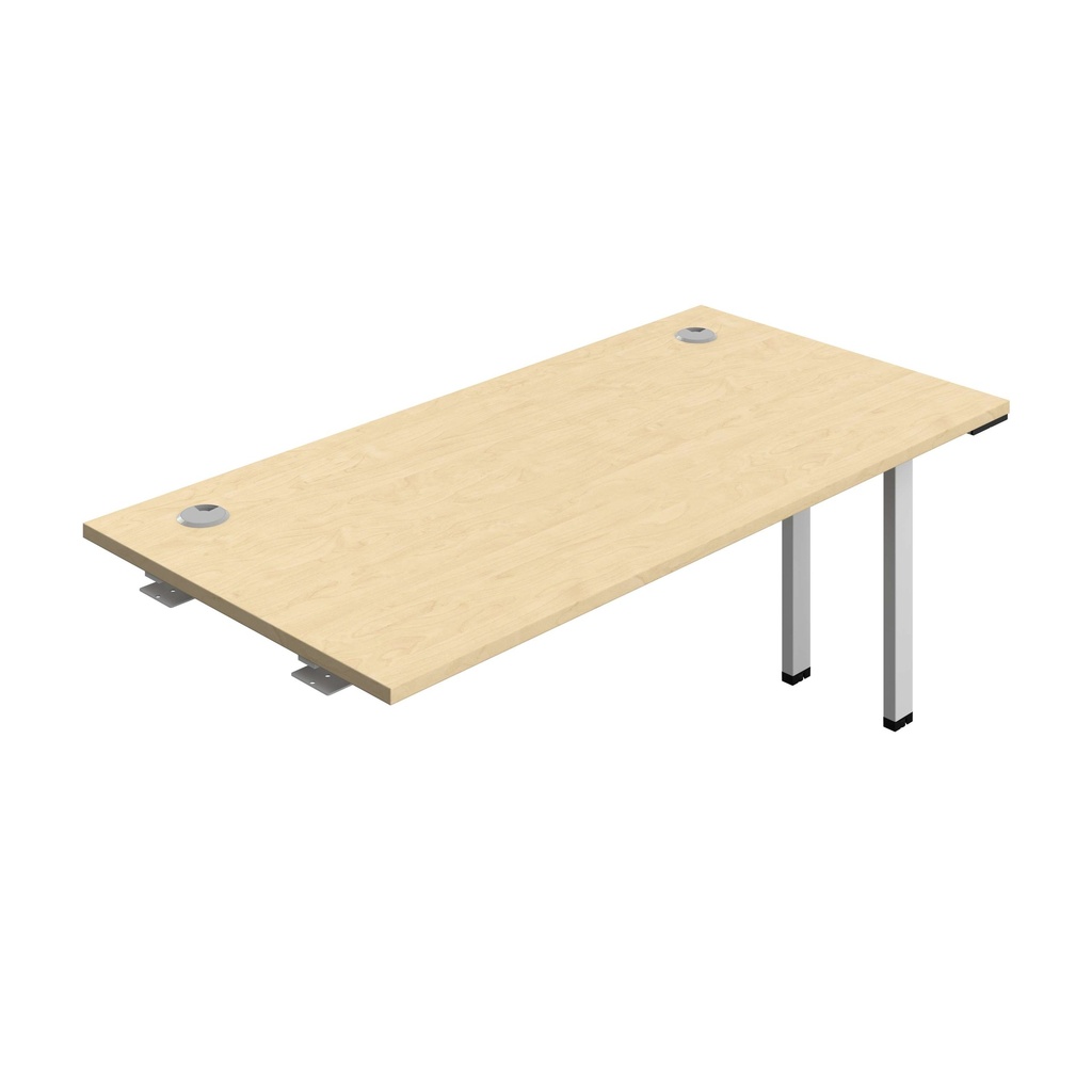 Synergy Bench Extension With Cable Ports: 1 Person (Fsc) | 1600 X 800 | Maple/Silver