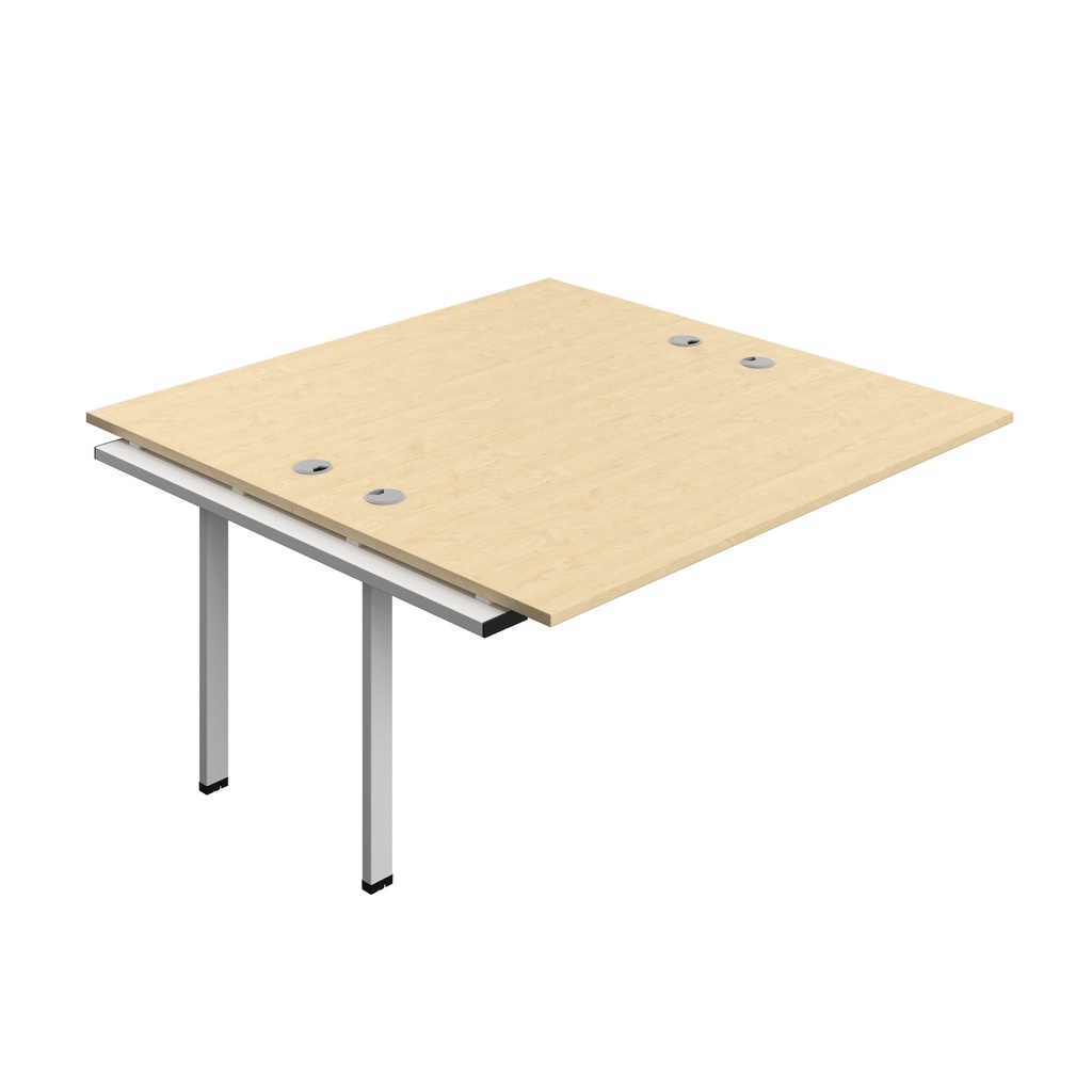 Synergy Bench Extension With Cable Ports: 2 Person (Fsc) | 1600 X 800 | Maple/Silver