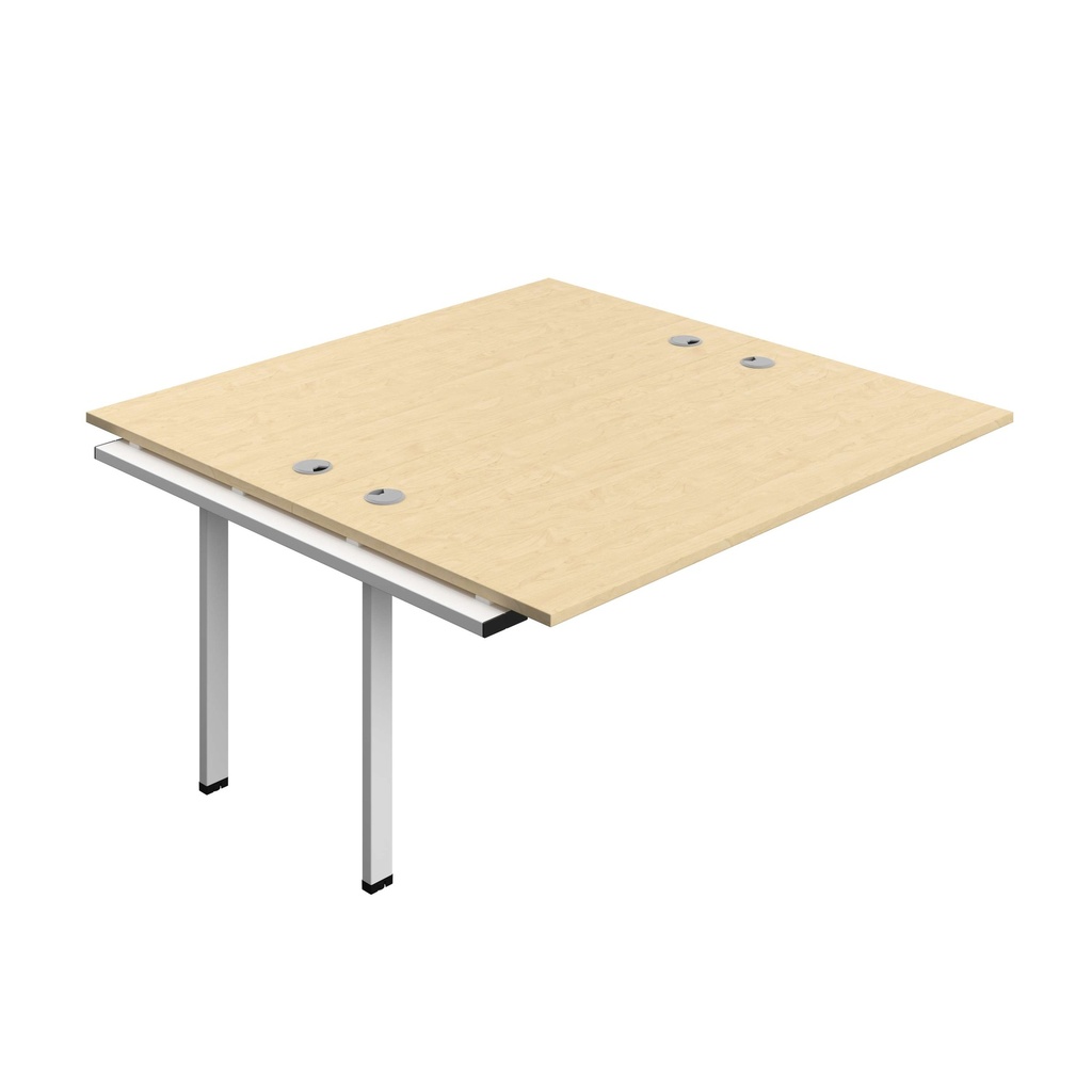 Synergy Bench Extension With Cable Ports: 2 Person (Fsc) | 1600 X 800 | Maple/White