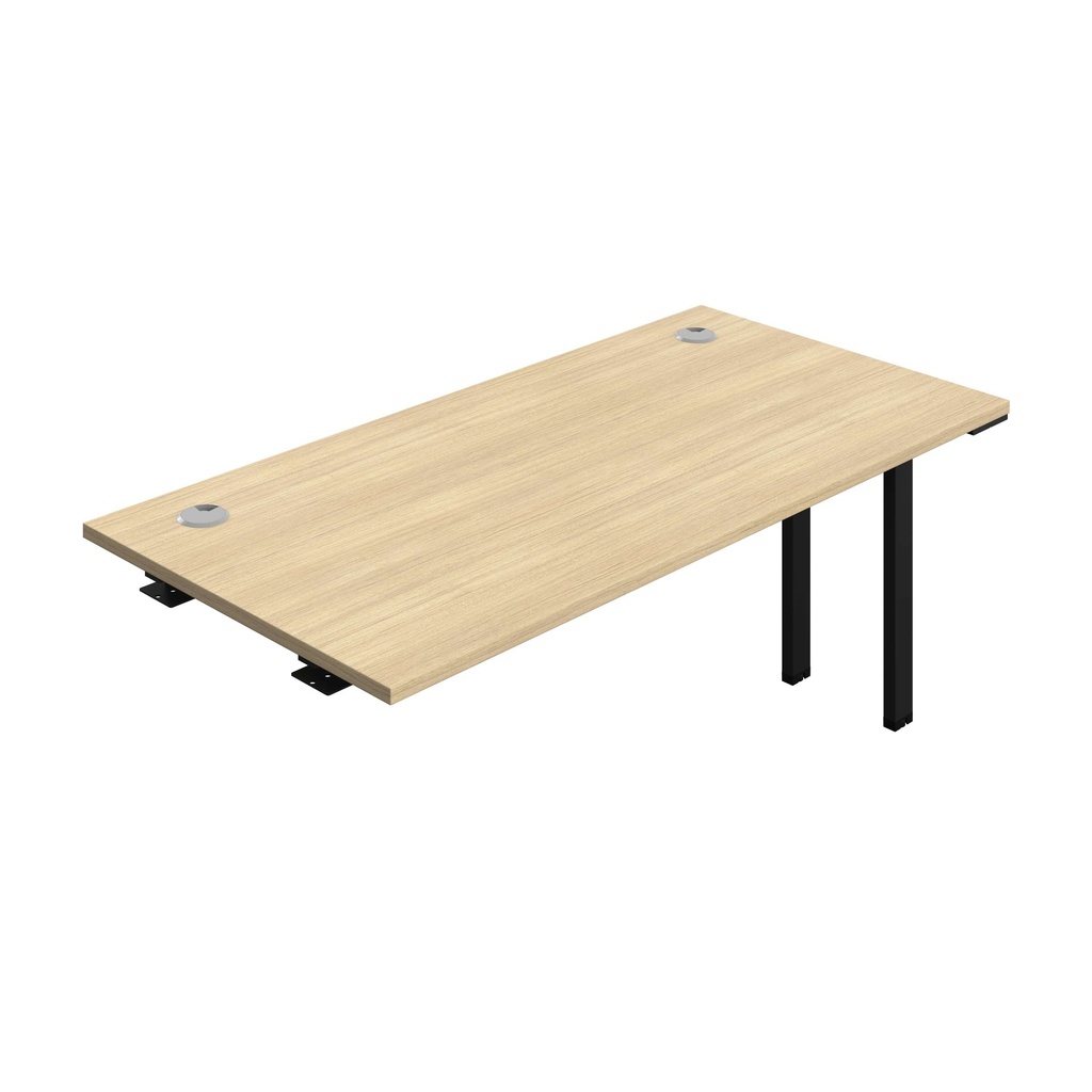 Synergy Bench Extension With Cable Ports: 1 Person (Fsc) | 1600 X 800 | Nova Oak/Black