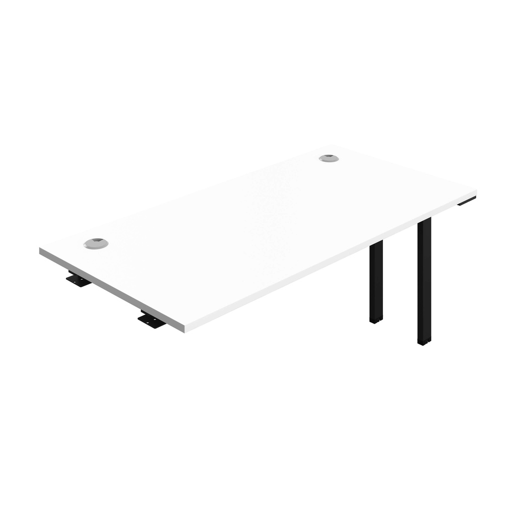 Synergy Bench Extension With Cable Ports: 1 Person (Fsc) | 1600 X 800 | White/Black