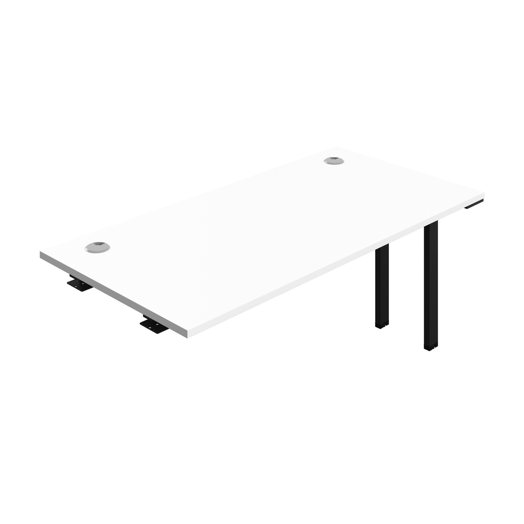 Synergy Bench Extension With Cable Ports: 1 Person (Fsc) | 1600 X 800 | White/Black