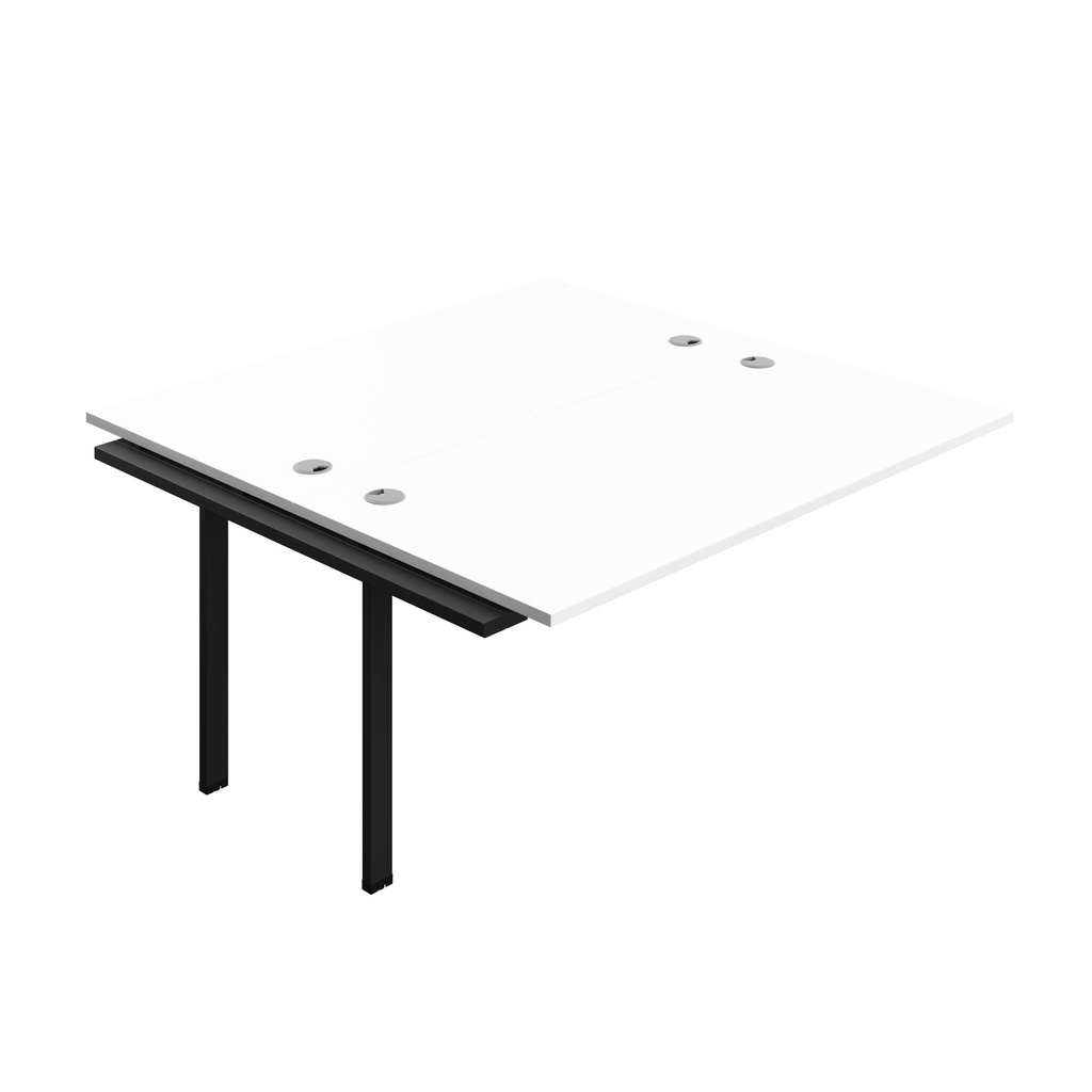 Synergy Bench Extension With Cable Ports: 2 Person (Fsc) | 1600 X 800 | White/Black