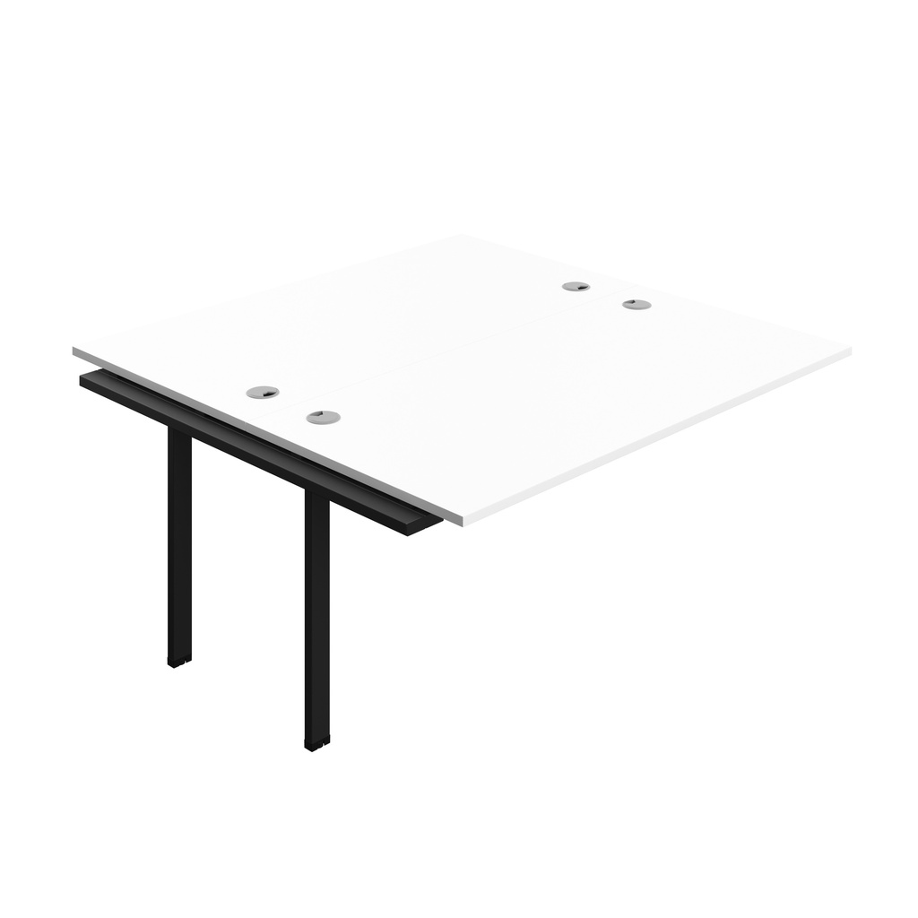 Synergy Bench Extension With Cable Ports: 2 Person (Fsc) | 1600 X 800 | White/Black