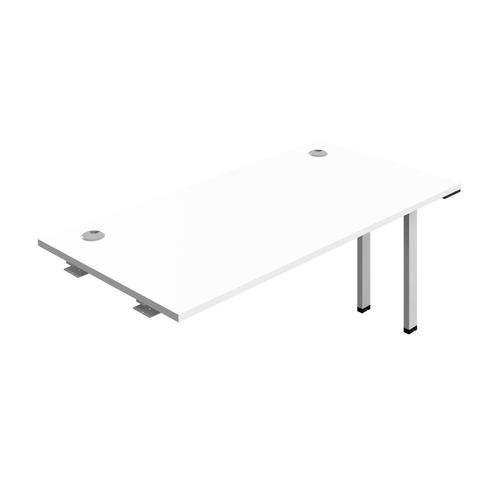 Synergy Bench Extension With Cable Ports: 1 Person (Fsc) | 1600 X 800 | White/Silver