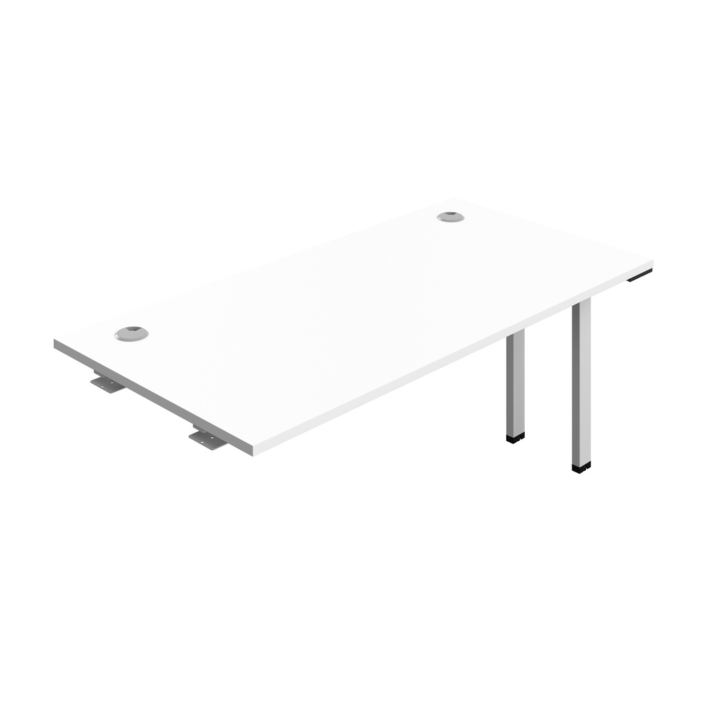 Synergy Bench Extension With Cable Ports: 1 Person (Fsc) | 1600 X 800 | White/Silver