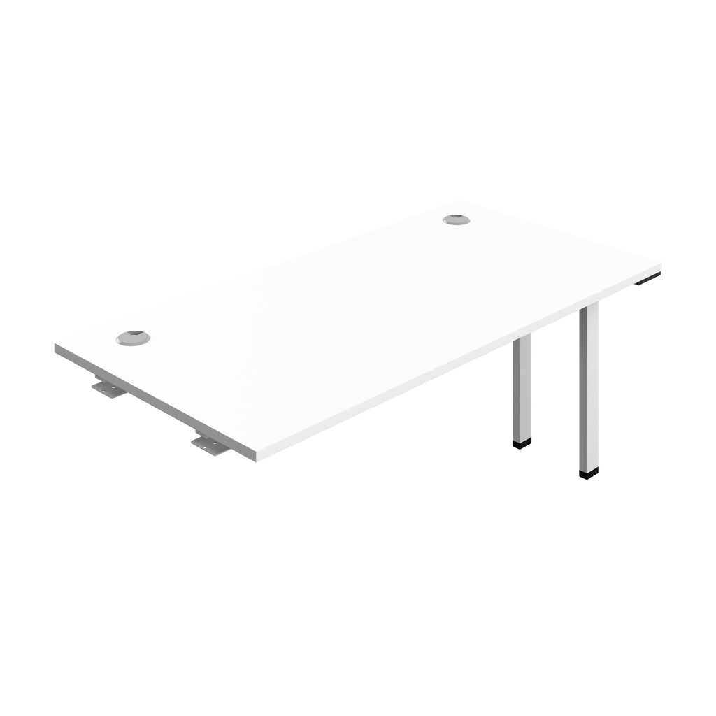 Synergy Bench Extension With Cable Ports: 1 Person (Fsc) | 1600 X 800 | White/White