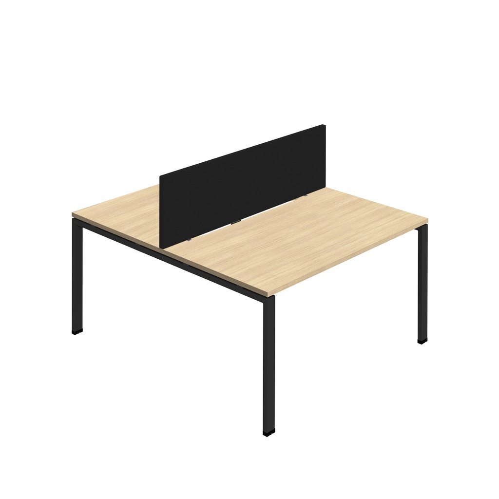 Synergy 2P Bench Desk|1200X800mm|GoalPost|NovaOak/Black|Black Screen