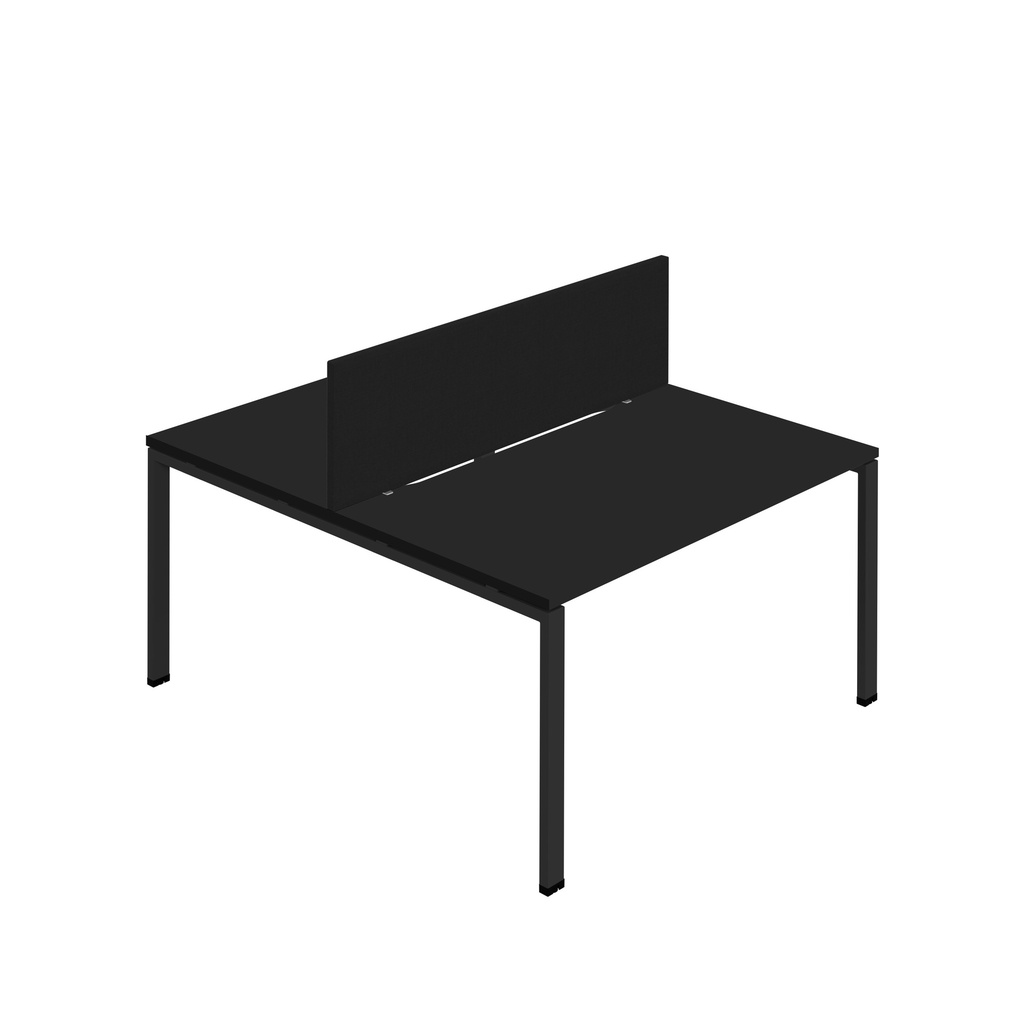 Synergy 2P Bench Desk|1600X800mm|GoalPost|Black/Black|Black Screen