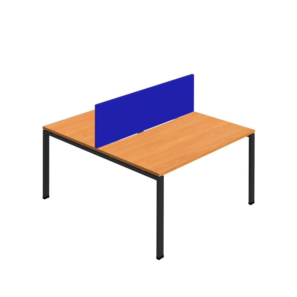Synergy 2P Bench Desk|1200X800mm|GoalPost|Beech/Black|Royal Blue Screen