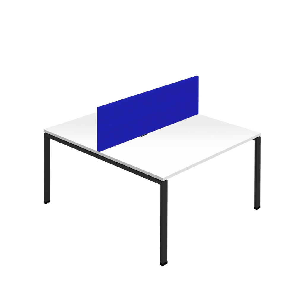 Synergy 2P Bench Desk|1200X800mm|GoalPost|White/Black|Royal Blue Screen