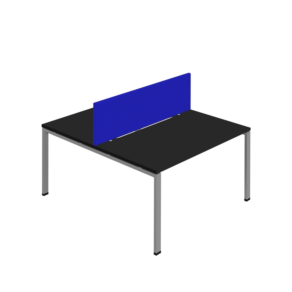 Synergy 2P Bench Desk|1400X800mm|GoalPost|Black/Silver|Royal Blue Screen