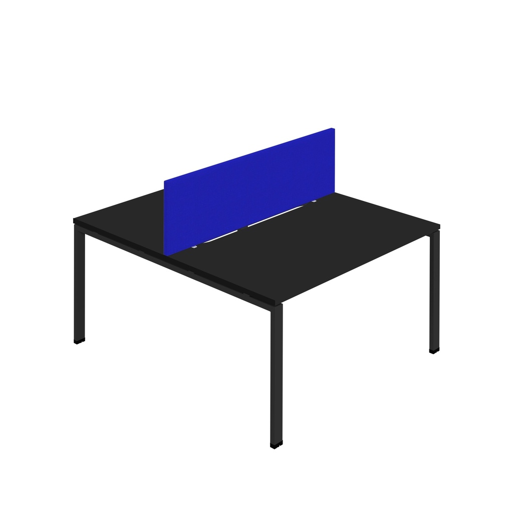 Synergy 2P Bench Desk|1600X800mm|GoalPost|Black/Black|Royal Blue Screen